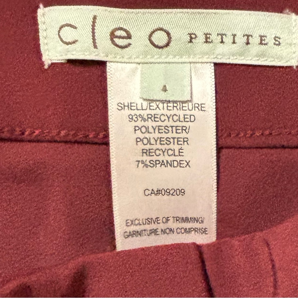 Elegant Burgundy Women's Pants - Picture 4 of 9